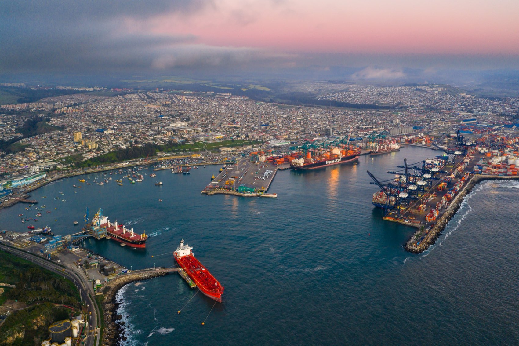 Puerto de San Antonio, Chile — vista aérea